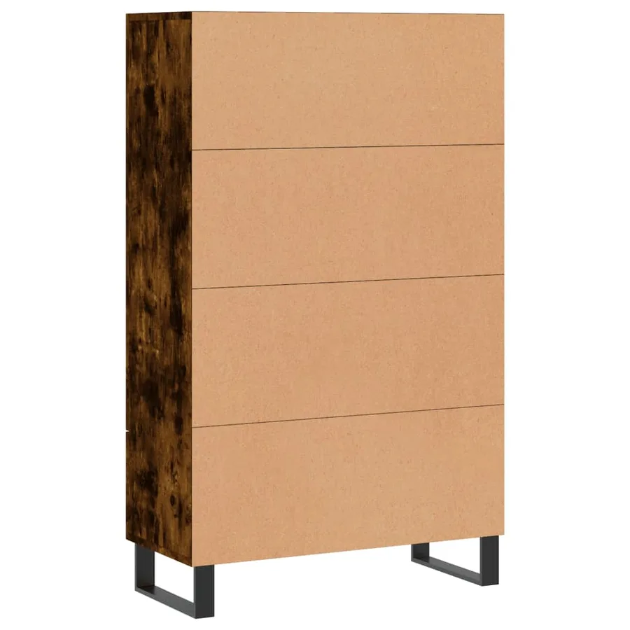 Buffet haut chêne fumé 69,5x31x115 cm bois d'ingénierie - 8