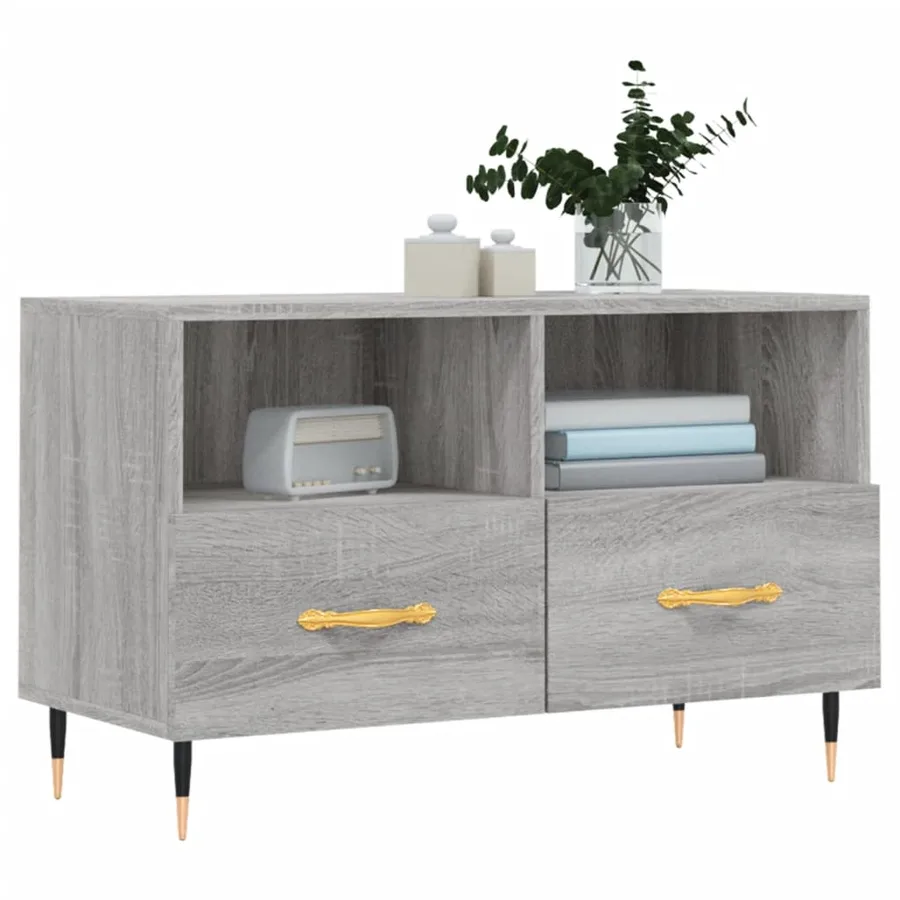 Meuble TV Sonoma gris 80x36x50 cm Bois d'ingénierie - 3