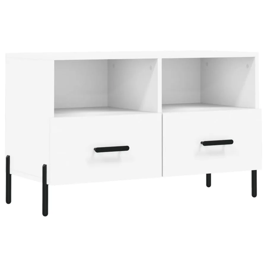 Meuble TV Blanc 80x36x50 cm Bois d'ingénierie - 2