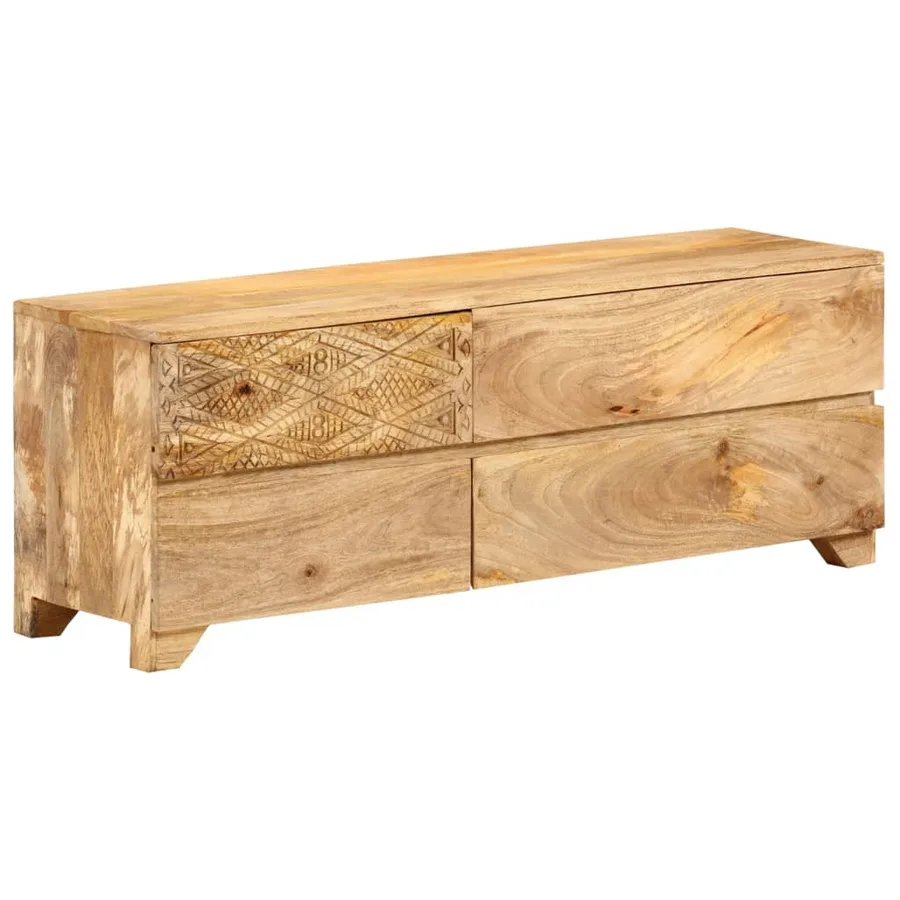 Meuble TV Bois de manguier solide 110x30x40 cm - 2