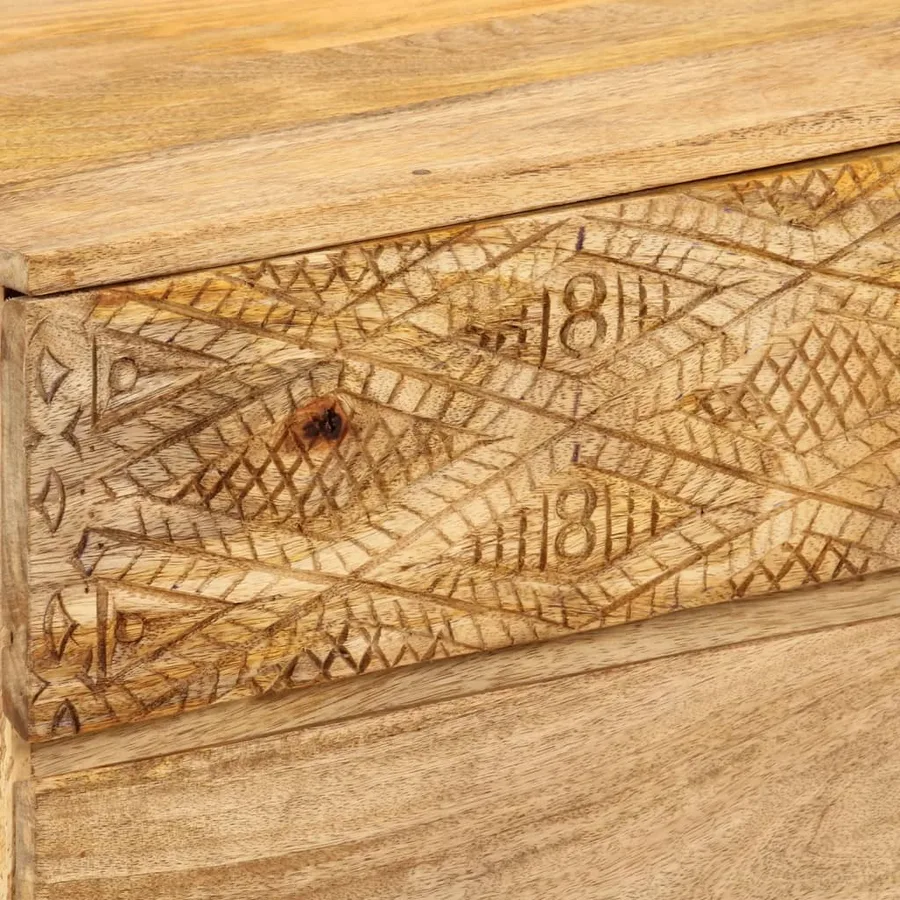 Meuble TV Bois de manguier solide 110x30x40 cm - 7