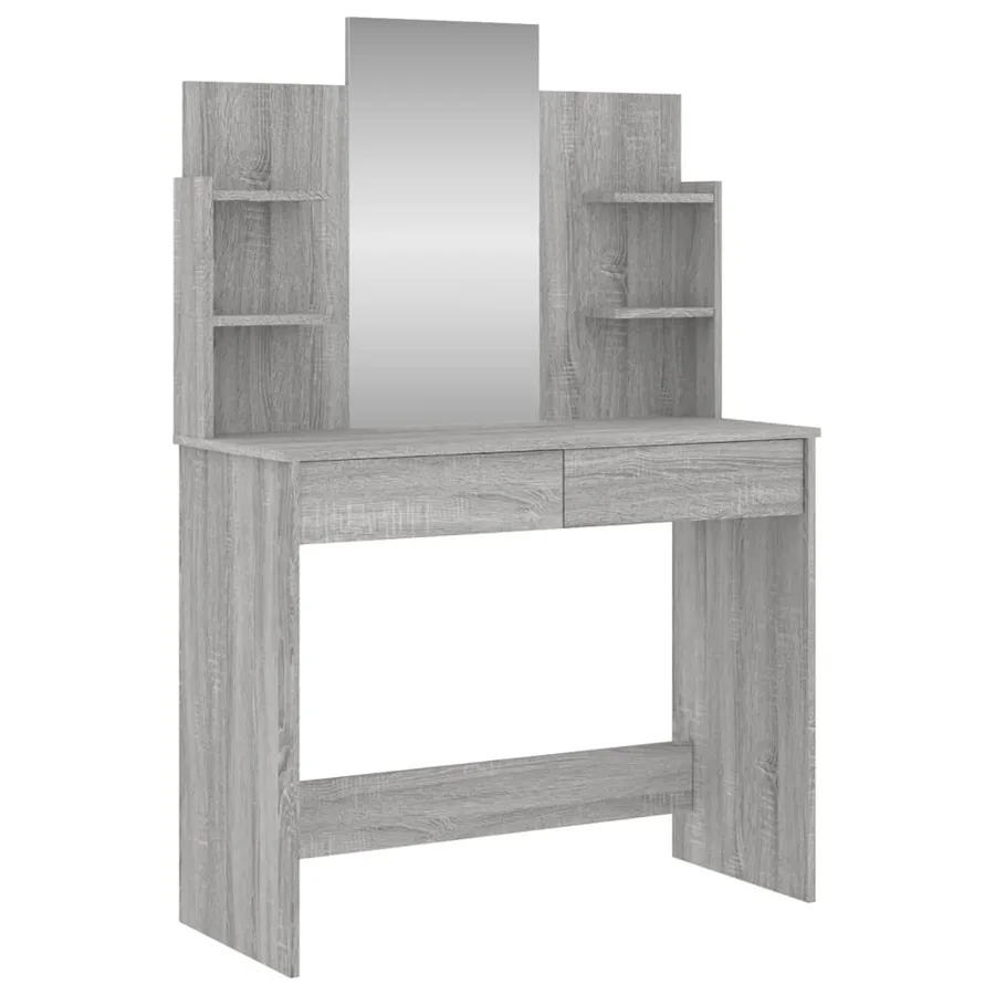 Coiffeuse avec miroir sonoma gris 96x39x142 cm - 2