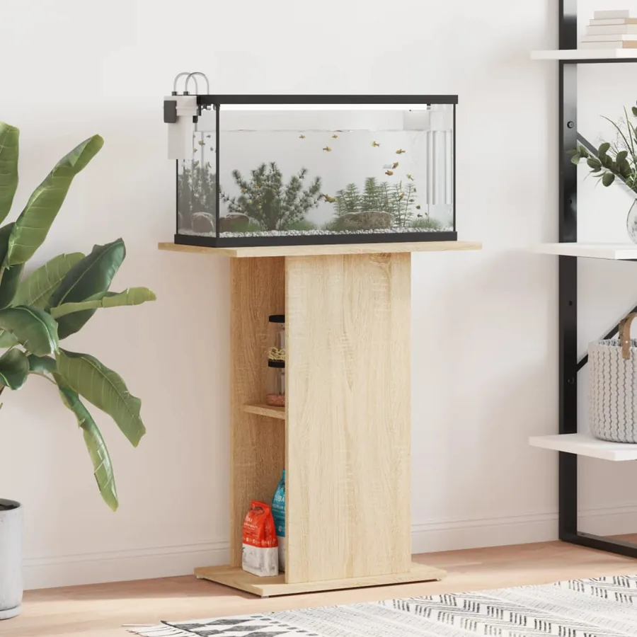 Support d'aquarium Chêne Sonoma 60,5x36x72,5 cm Bois d'ingénierie