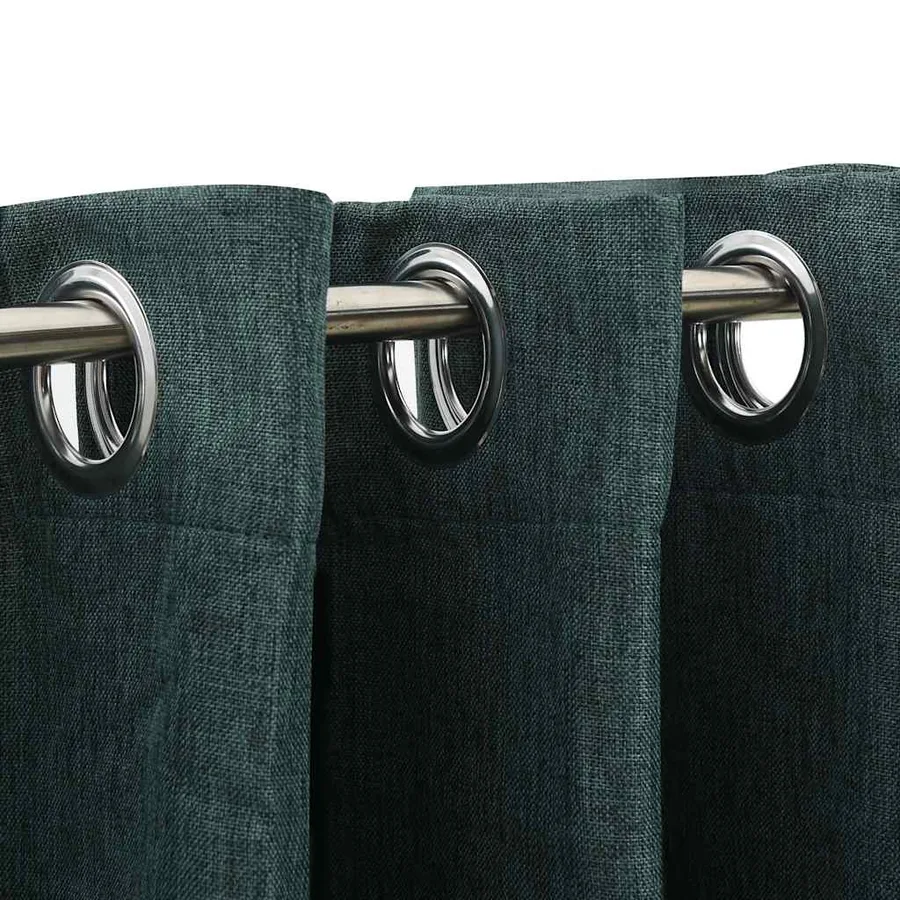 Rideaux occultants Aspect lin avec œillets 2 pcs Vert 140x175cm - 3