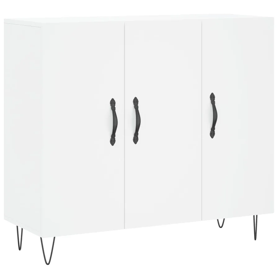 Buffet blanc 90x34x80 cm bois d'ingénierie - 2