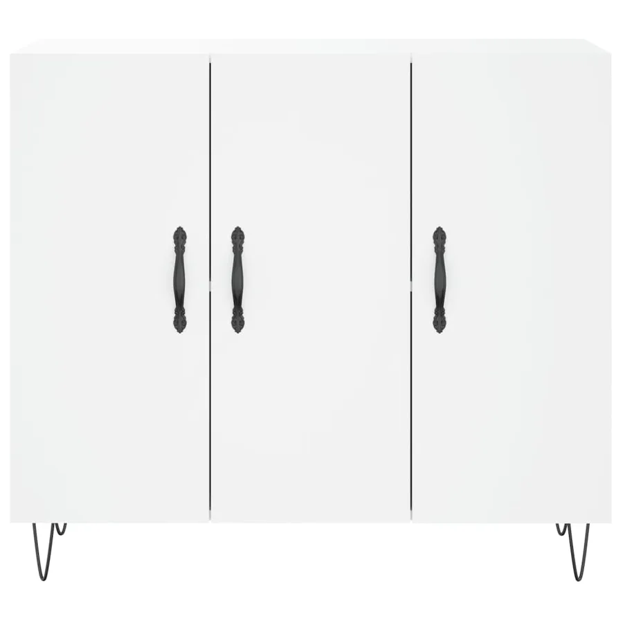 Buffet blanc 90x34x80 cm bois d'ingénierie - 6