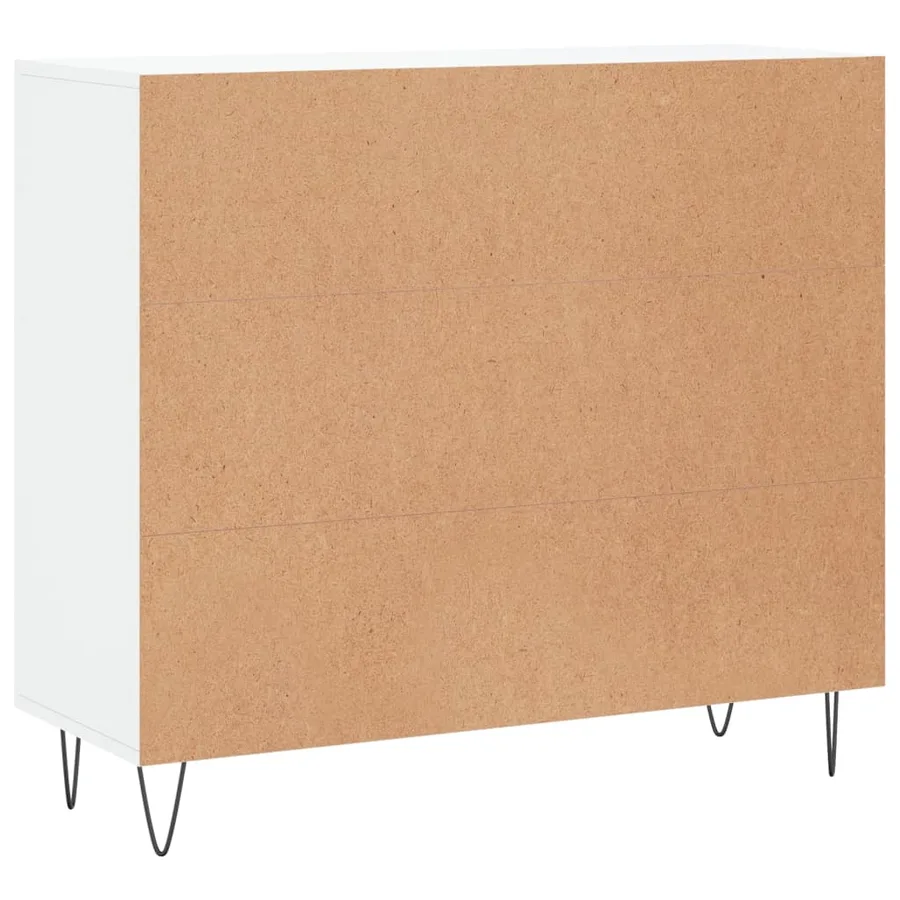 Buffet blanc 90x34x80 cm bois d'ingénierie - 8