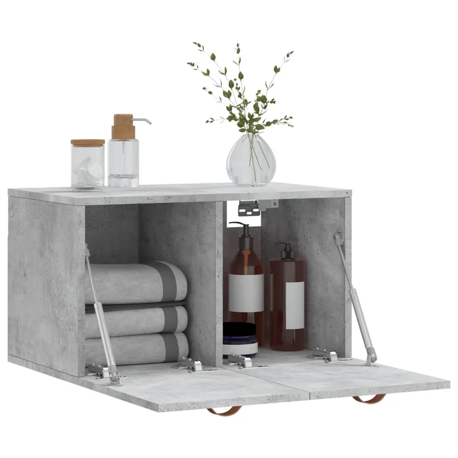 Armoire murale Gris béton 60x36,5x35 cm Bois d'ingénierie - 8