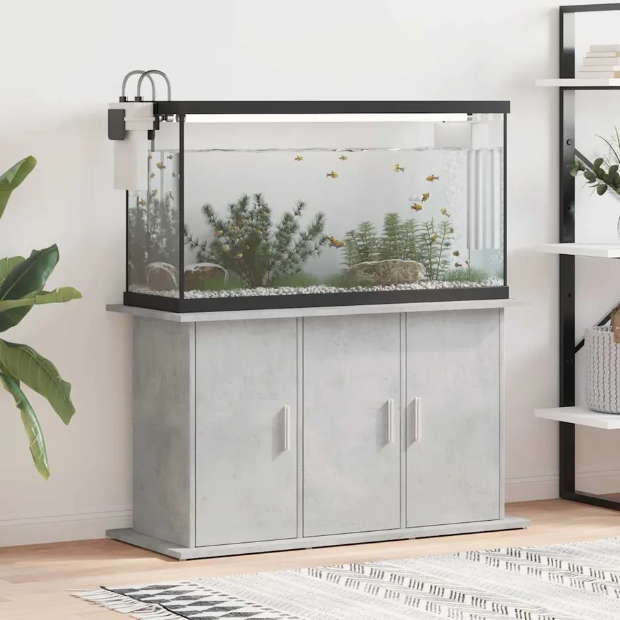 Support d'aquarium Gris béton 101 x 41 x 58 cm Bois d'ingénierie