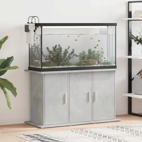 Support d'aquarium Gris béton 101 x 41 x 58 cm Bois d'ingénierie