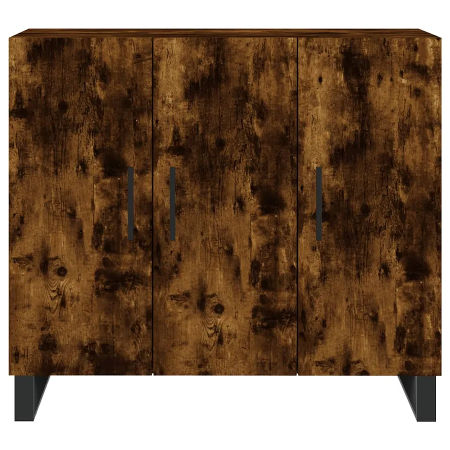 Buffet chêne fumé 90x34x80 cm bois d'ingénierie - 6