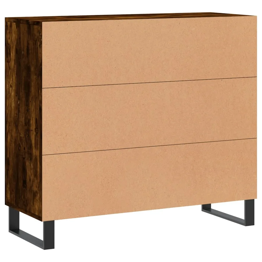 Buffet chêne fumé 90x34x80 cm bois d'ingénierie - 8