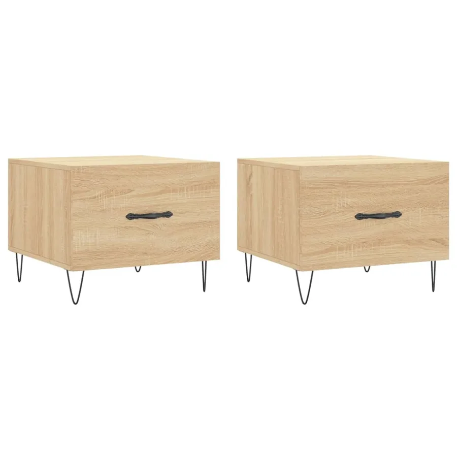 Tables basses 2 pcs chêne sonoma 50x50x40 cm bois d'ingénierie - 2