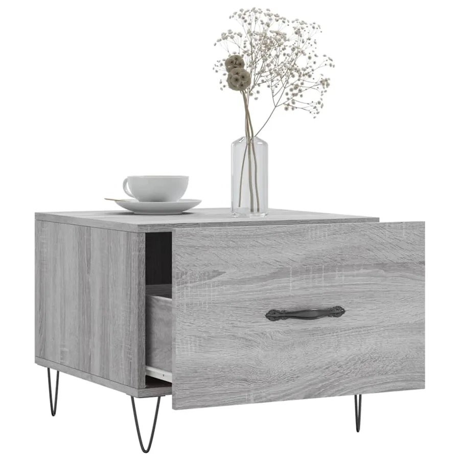 Tables basses 2 pcs sonoma gris 50x50x40 cm bois d'ingénierie - 4