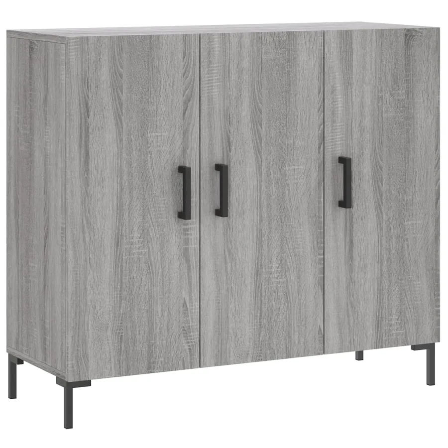 Buffet sonoma gris 90x34x80 cm bois d'ingénierie - 2