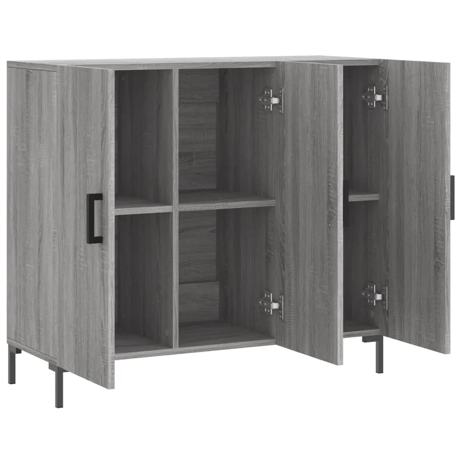 Buffet sonoma gris 90x34x80 cm bois d'ingénierie - 5