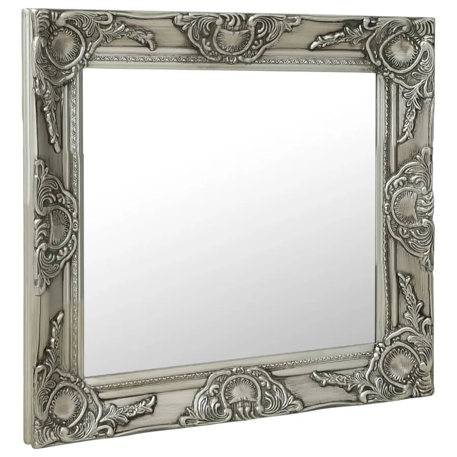 Miroir mural style baroque 60x60 cm Argenté - 2
