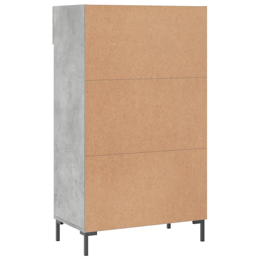 Armoire à chaussures gris béton 60x35x105 cm bois d'ingénierie - 8