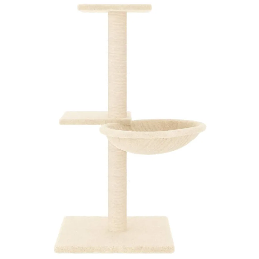 Arbre à chat avec griffoirs en sisal crème 72 cm - 3