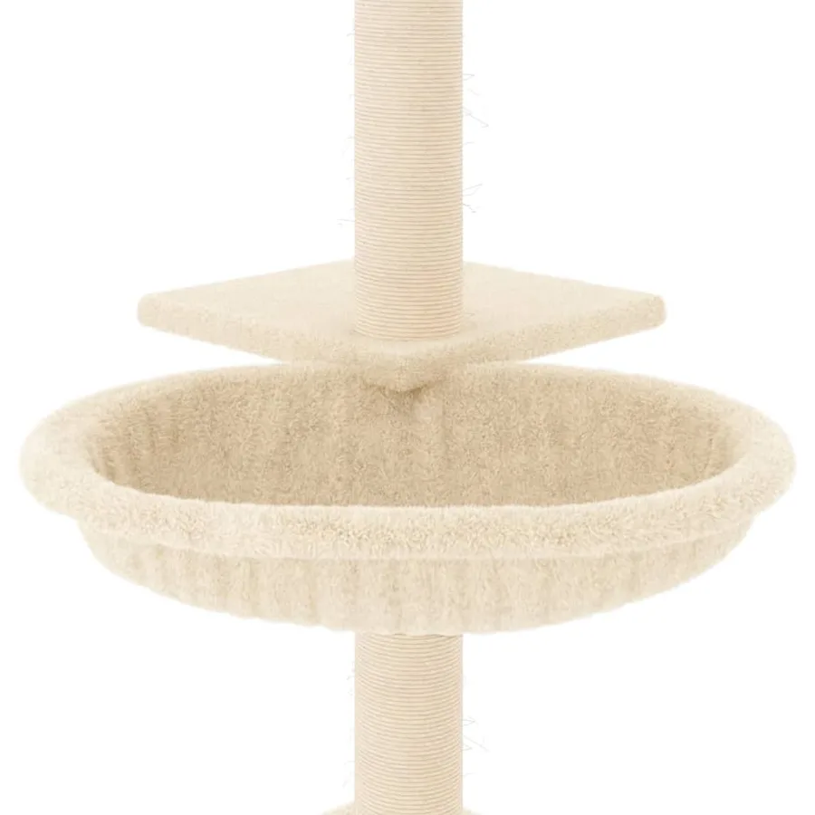 Arbre à chat avec griffoirs en sisal crème 72 cm - 6