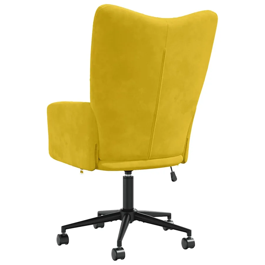 Chaise de relaxation Jaune moutarde Velours - 5
