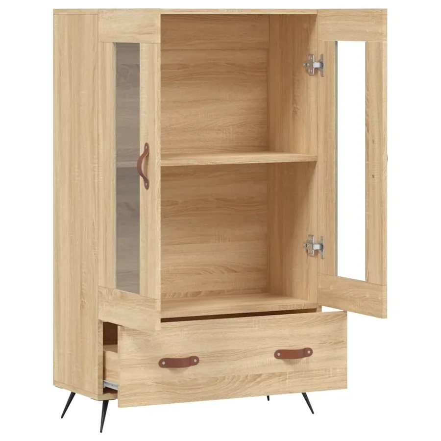 Buffet haut chêne sonoma 69,5x31x115 cm bois d'ingénierie - 5