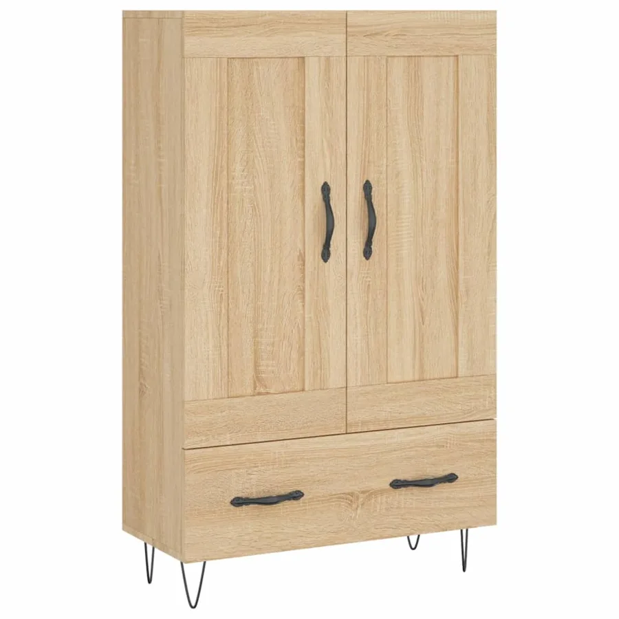 Buffet haut chêne sonoma 69,5x31x115 cm bois d'ingénierie - 2