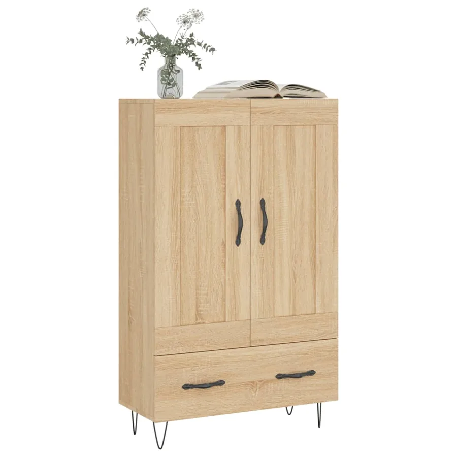 Buffet haut chêne sonoma 69,5x31x115 cm bois d'ingénierie - 3
