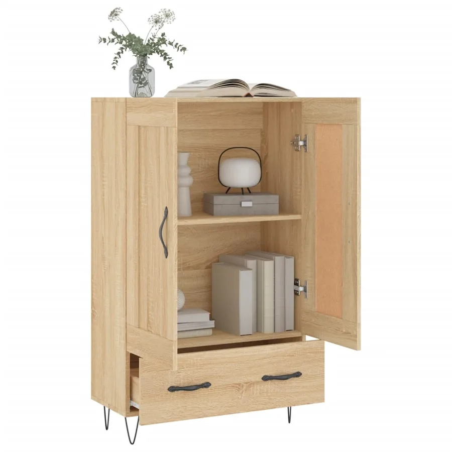 Buffet haut chêne sonoma 69,5x31x115 cm bois d'ingénierie - 4