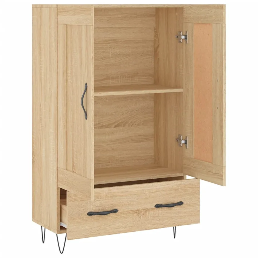 Buffet haut chêne sonoma 69,5x31x115 cm bois d'ingénierie - 6