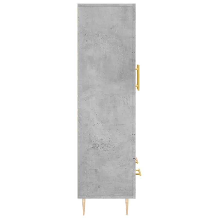 Buffet haut gris béton 69,5x31x115 cm bois d'ingénierie - 7