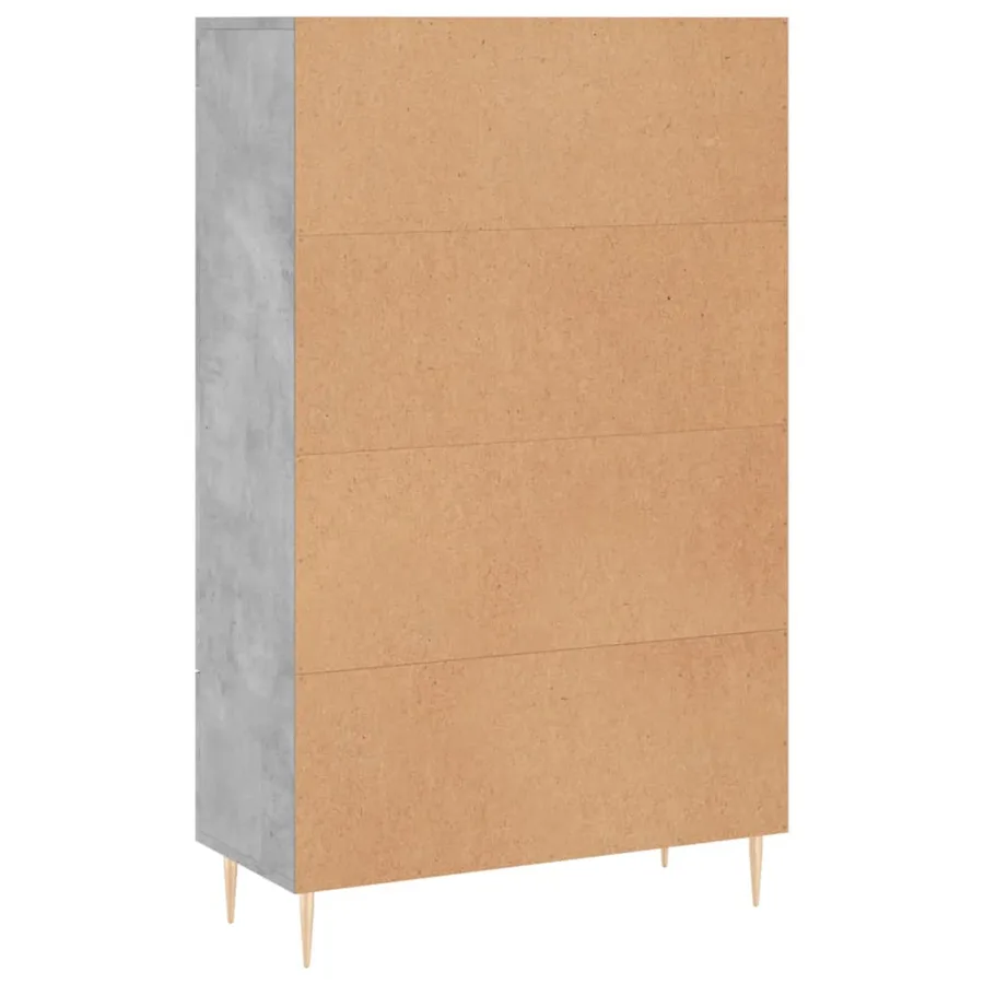 Buffet haut gris béton 69,5x31x115 cm bois d'ingénierie - 8