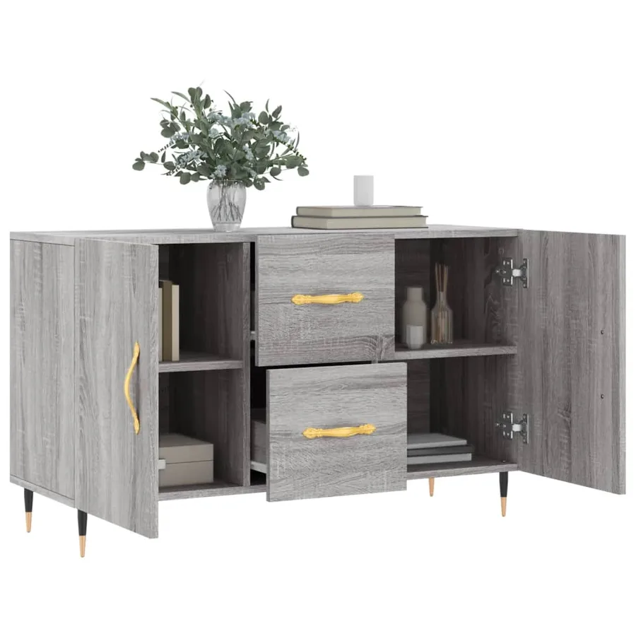 Buffet sonoma gris 100x36x60 cm bois d'ingénierie - 4
