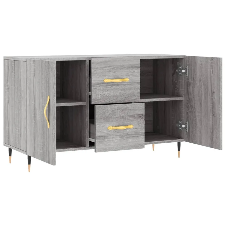 Buffet sonoma gris 100x36x60 cm bois d'ingénierie - 5