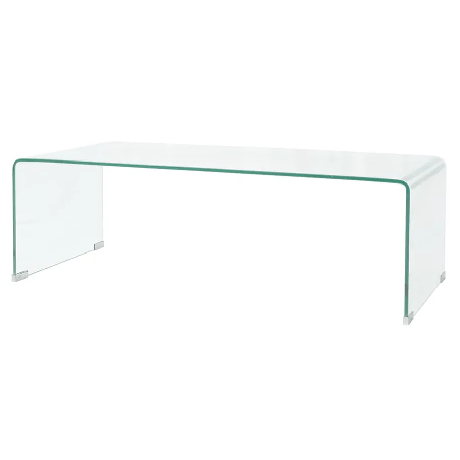 Table basse 98x45x30 cm Verre trempé Transparent
