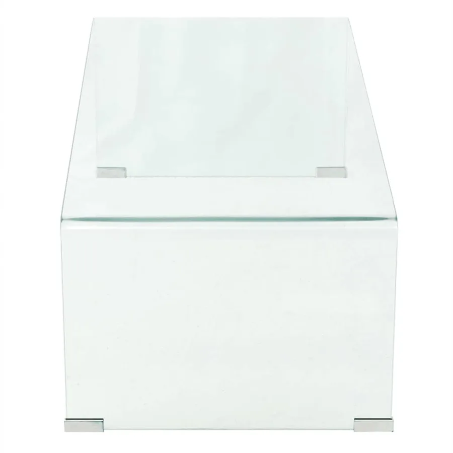 Table basse 98x45x30 cm Verre trempé Transparent - 3