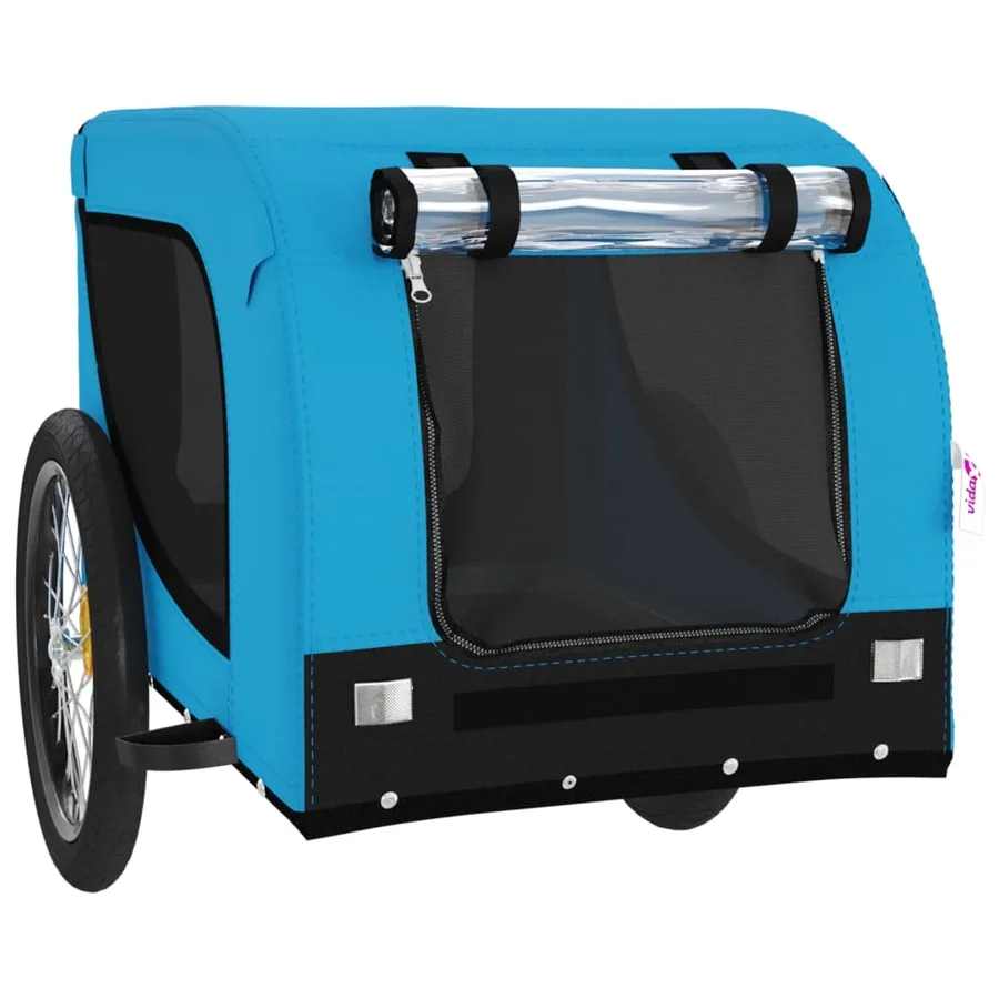 Remorque de vélo pour animaux de compagnie bleu et noir - 4