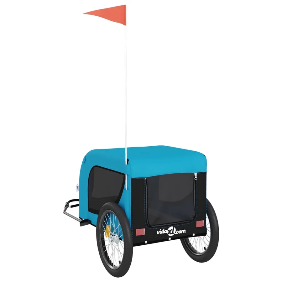 Remorque de vélo pour animaux de compagnie bleu et noir - 7