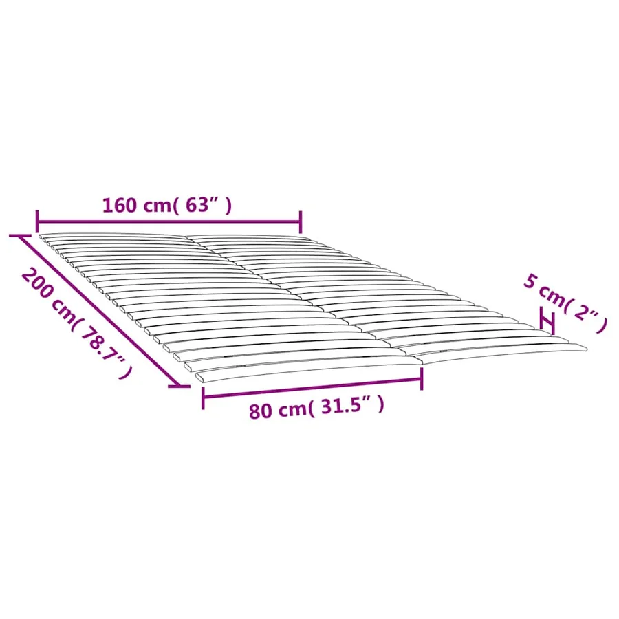 Lattes de rechange pour sommier avec 48 lattes, 2 pièces, 80 x 200 cm - 7