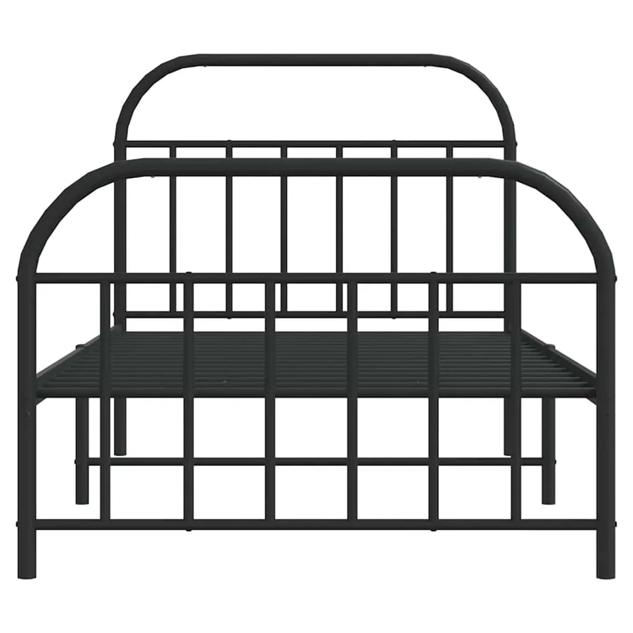 Cadre de lit métal sans matelas avec pied de lit noir 100x190cm - 6