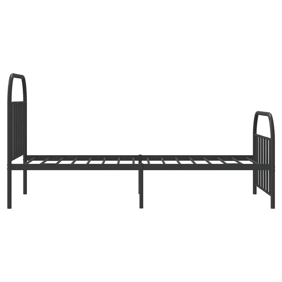 Cadre de lit métal sans matelas avec pied de lit noir 100x190cm - 7