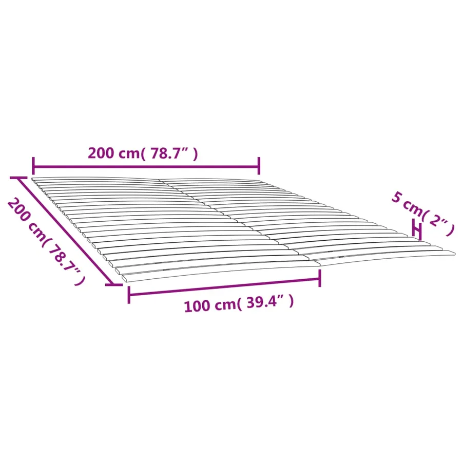 Lattes de rechange pour sommier avec 48 lattes, 2 pièces, 100 x 200 cm - 7