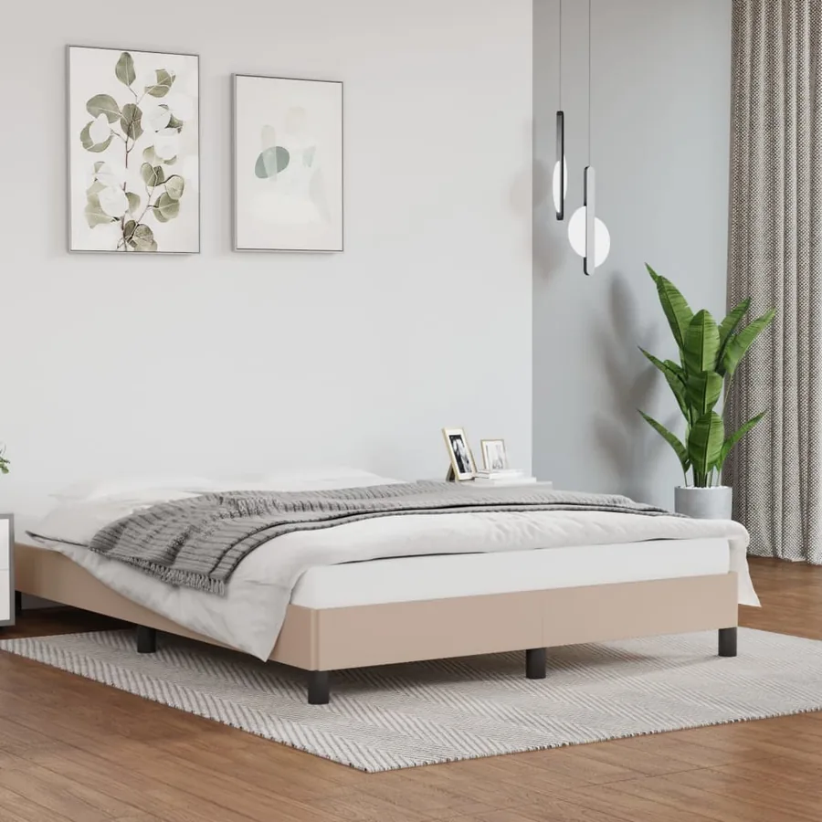 Cadre de lit sans matelas cappuccino 140x200 cm similicuir