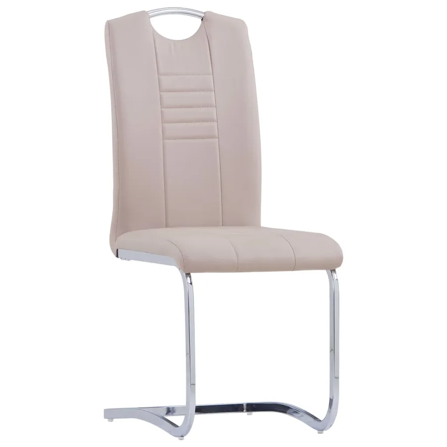 Chaises à manger cantilever lot de 2 cappuccino similicuir - 2