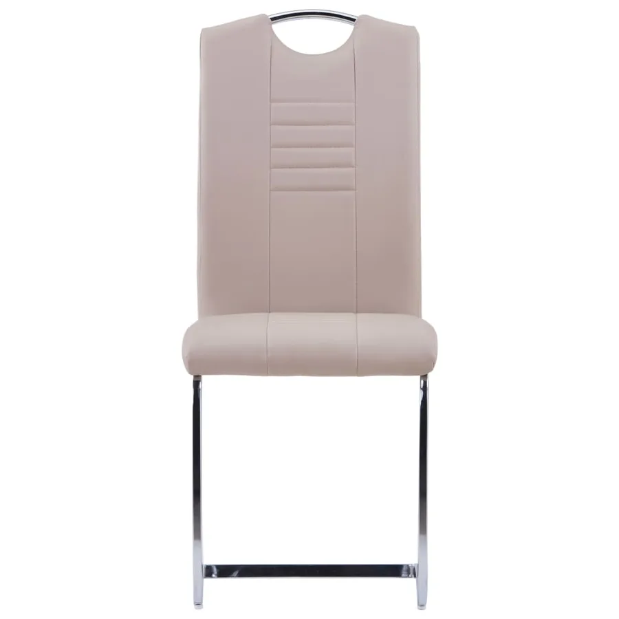 Chaises à manger cantilever lot de 2 cappuccino similicuir - 3