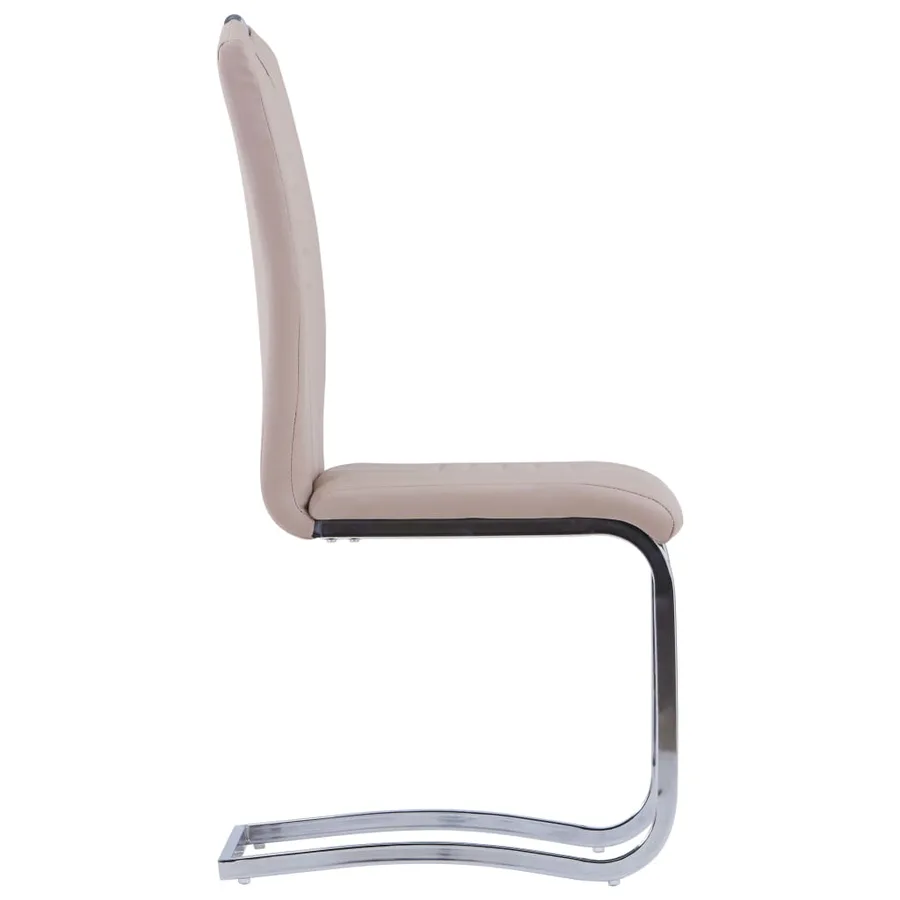 Chaises à manger cantilever lot de 2 cappuccino similicuir - 4