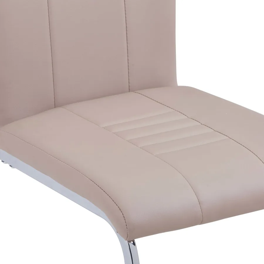 Chaises à manger cantilever lot de 2 cappuccino similicuir - 5