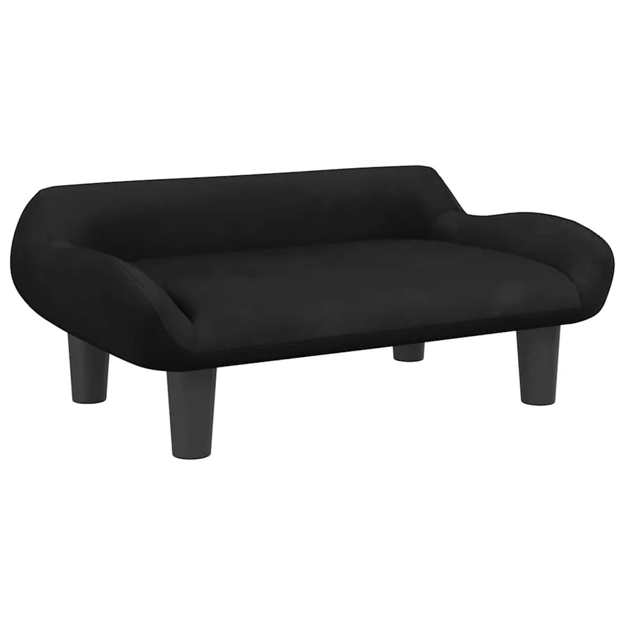 Lit pour chien noir 70x40x24 cm velours - 2