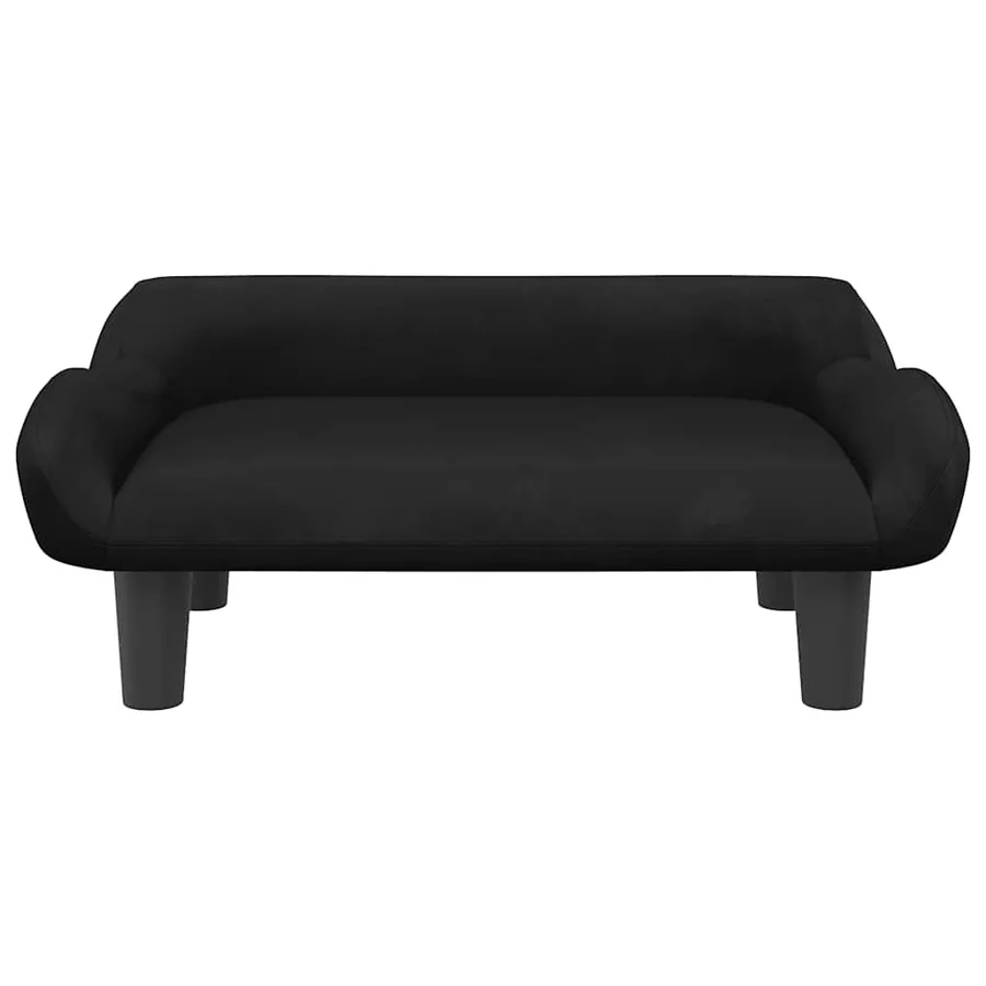 Lit pour chien noir 70x40x24 cm velours - 3