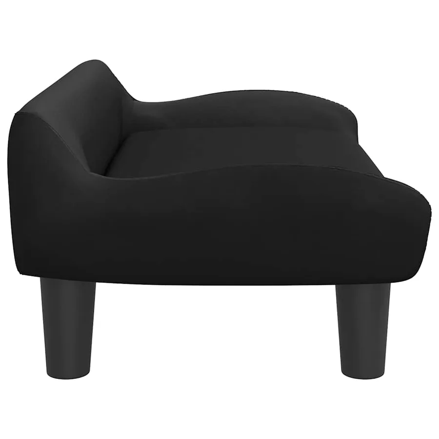 Lit pour chien noir 70x40x24 cm velours - 4